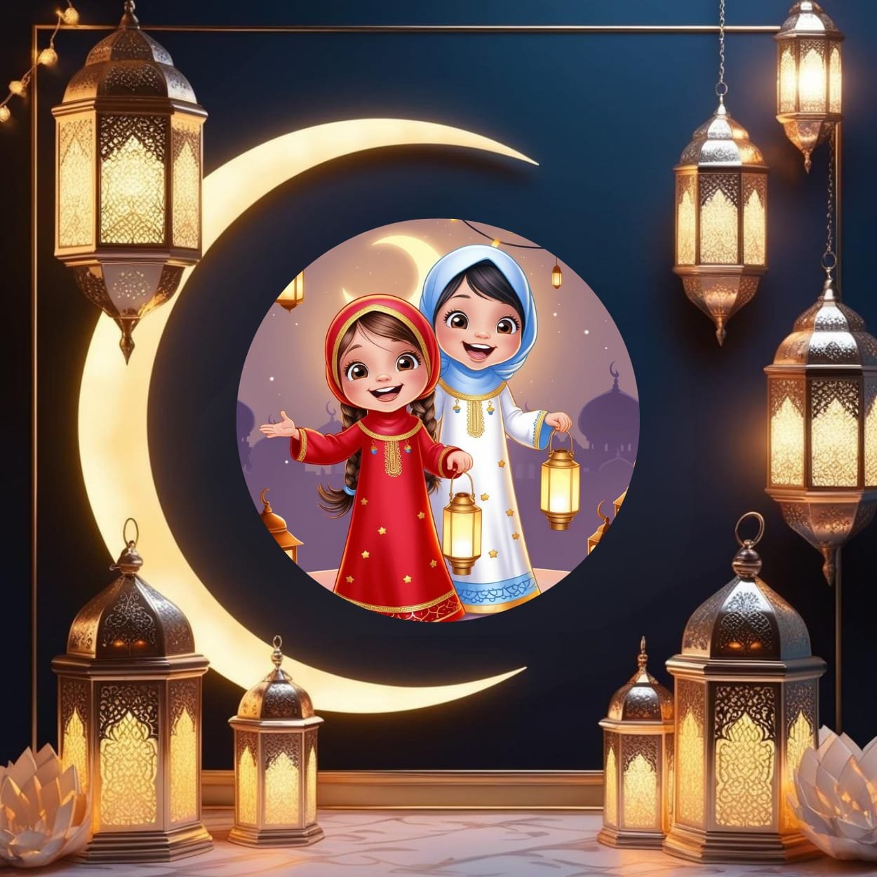 أغنية رمضان للأطفال | أقبل قمرك بعد غياب | أنيميشن كرتوني رمضاني رائع من ابطال اونلاين